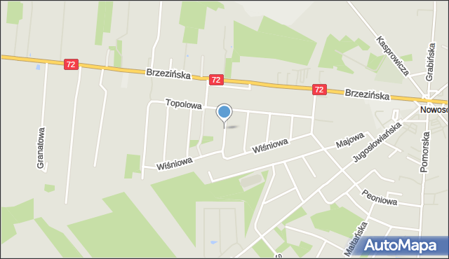 Łódź, Rodzynkowa, mapa Łodzi