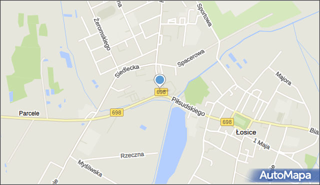 Łosice, Rondo św. Jana Pawła II, mapa Łosice
