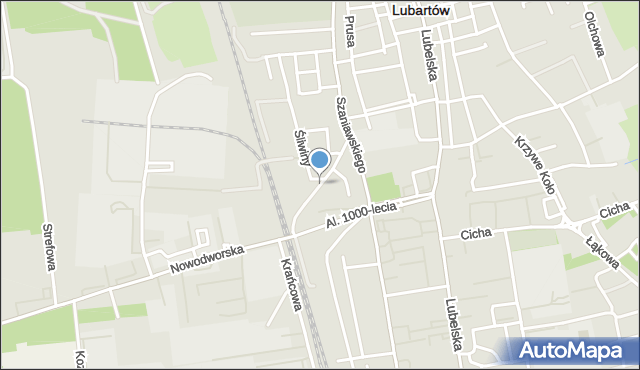Lubartów, Różana, mapa Lubartów