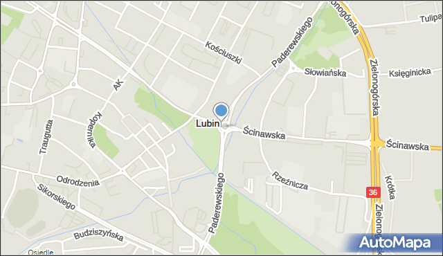 Lubin, Rondo Ofiar Zbrodni Lubińskiej, mapa Lubin