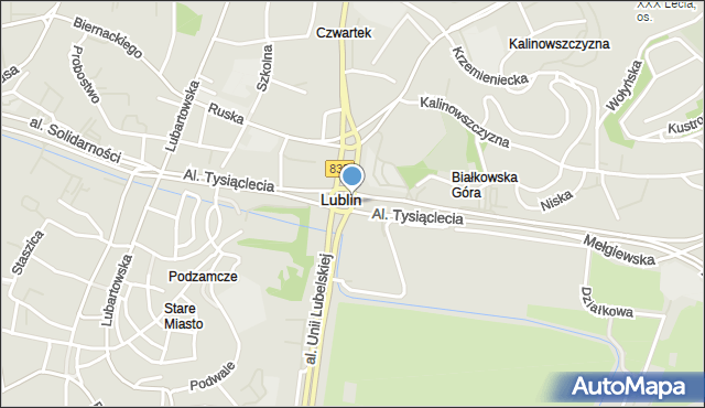 Lublin, Rondo Dmowskiego Romana, mapa Lublina