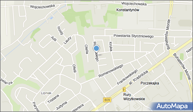 Lublin, Rogińskiego Wacława, mapa Lublina