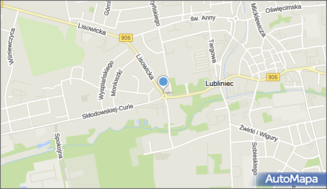 Lubliniec, Rondo Śląskie, mapa Lubliniec