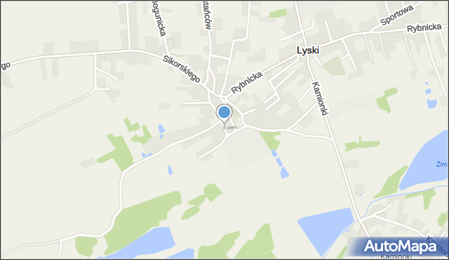 Lyski powiat rybnicki, Robotnicza, mapa Lyski powiat rybnicki