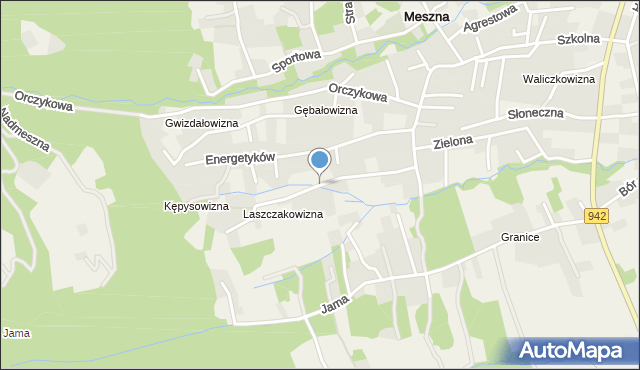 Meszna gmina Wilkowice, Rolnicza, mapa Meszna gmina Wilkowice
