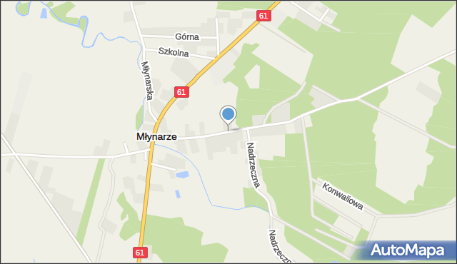 Młynarze powiat makowski, Rolna, mapa Młynarze powiat makowski