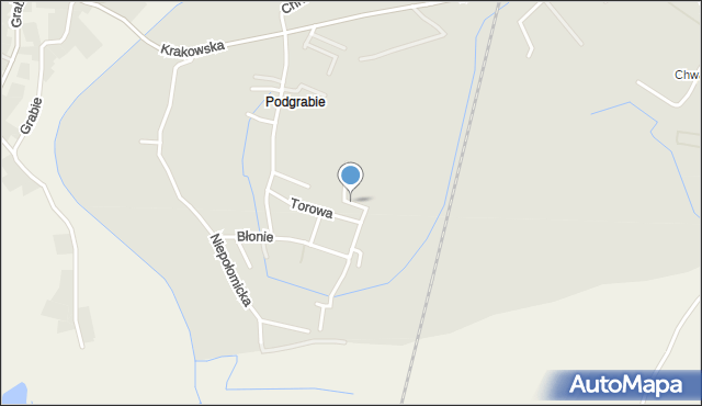 Niepołomice, Różana, mapa Niepołomice