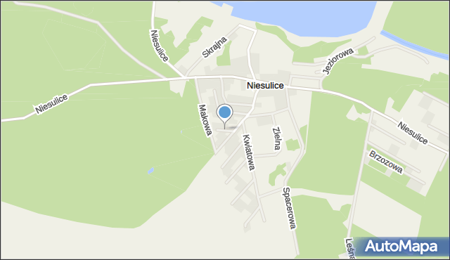 Niesulice, Różana, mapa Niesulice