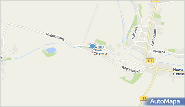 Nowa Cerekwia, Rogożańska, mapa Nowa Cerekwia