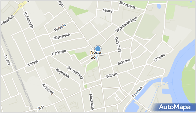 Nowa Sól, Rondo o. Medarda, mapa Nowa Sól