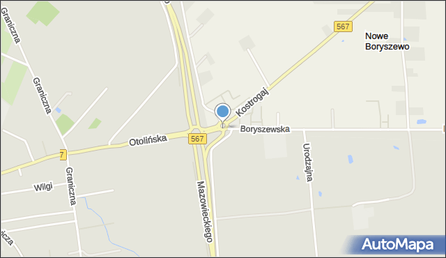 Nowe Boryszewo, Rondo Osieckiego Stanisława, mapa Nowe Boryszewo