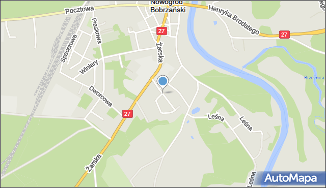 Nowogród Bobrzański, Różana, mapa Nowogród Bobrzański