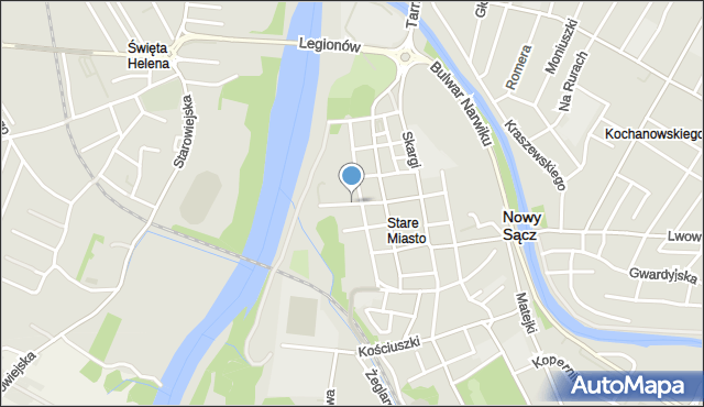 Nowy Sącz, Romanowskiego Mieczysława, mapa Nowego Sącza