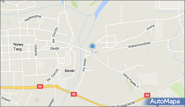 Nowy Targ, Rondo Ofiar Katynia, mapa Nowego Targu