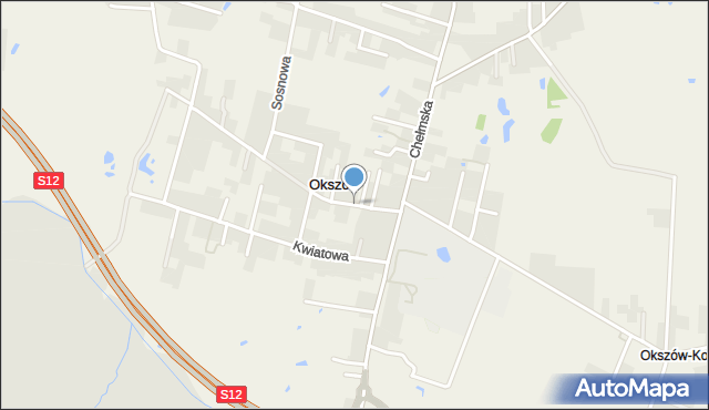 Okszów, Różana, mapa Okszów