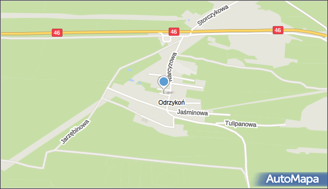 Olsztyn powiat częstochowski, Różana, mapa Olsztyn powiat częstochowski