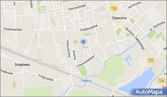 Opoczno, Robotnicza, mapa Opoczno