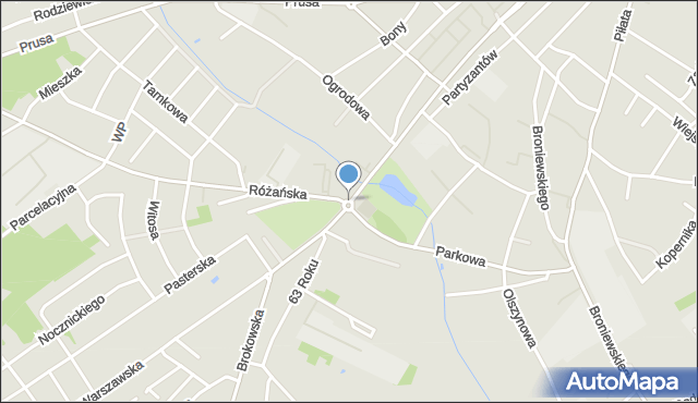 Ostrów Mazowiecka, Rondo Pileckiego Witolda, rtm., mapa Ostrów Mazowiecka