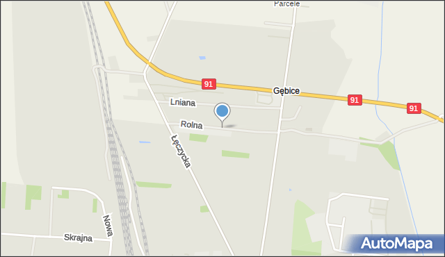 Ozorków, Rolna, mapa Ozorków