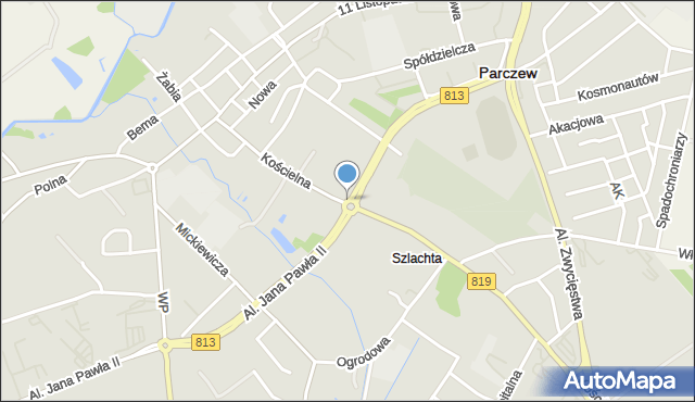 Parczew, Rondo Wierzejskiego Stanisława, ks., mapa Parczew