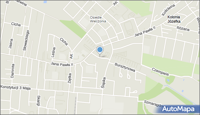 Piekary Śląskie, Roczkowskiego Jakuba, ks., mapa Piekary Śląskie
