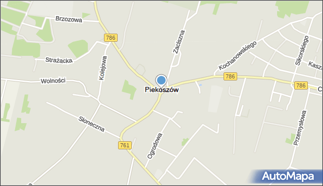 Piekoszów, Rondo św. Jakuba Apostoła, mapa Piekoszów