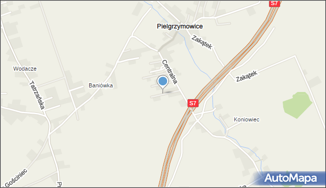 Pielgrzymowice gmina Michałowice, Rodzinna, mapa Pielgrzymowice gmina Michałowice