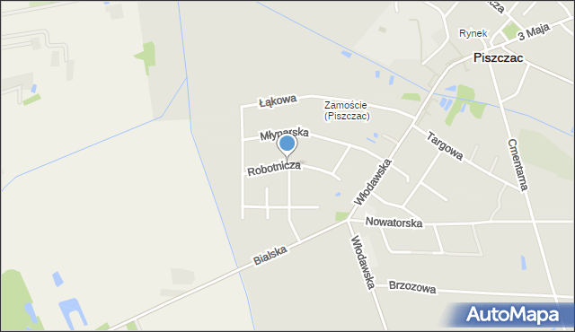 Piszczac, Robotnicza, mapa Piszczac