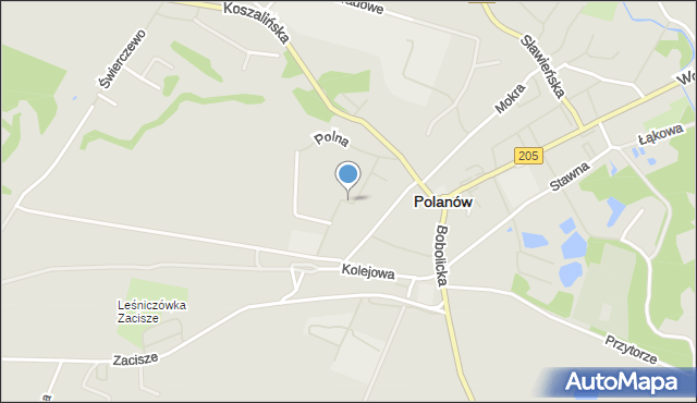 Polanów powiat koszaliński, Różana, mapa Polanów powiat koszaliński