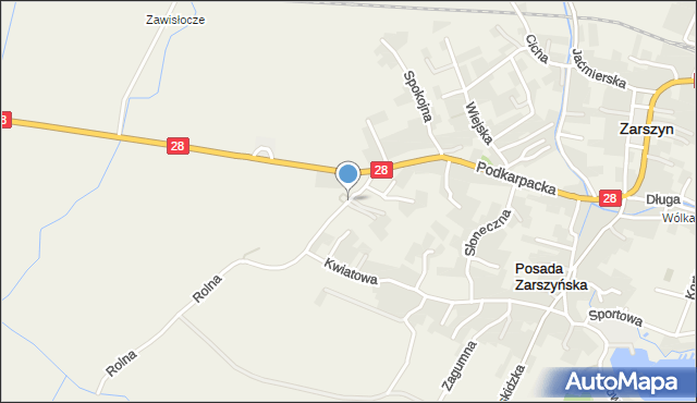 Posada Zarszyńska, Rolna, mapa Posada Zarszyńska