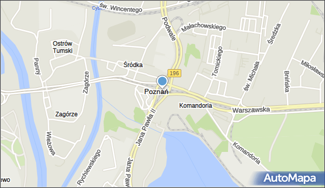 Poznań, Rondo Śródka, mapa Poznania