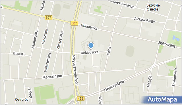 Poznań, Rokietnicka, mapa Poznania