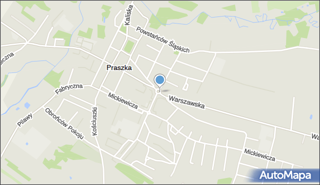 Praszka, Rondo Kalwaryjskie, mapa Praszka