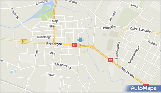 Przasnysz, Rondo Dudzińskiego Kazimierza, kpt. pil., mapa Przasnysz