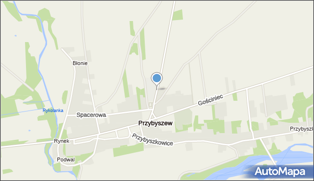 Przybyszew gmina Promna, Rosłońca Władysława, mapa Przybyszew gmina Promna