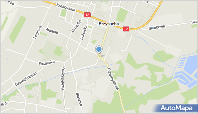 Przysucha, Rondo Witosa Wincentego, mapa Przysucha