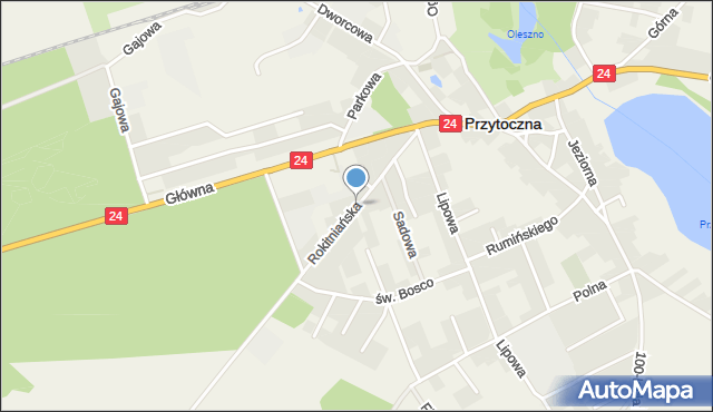 Przytoczna, Rokitniańska, mapa Przytoczna