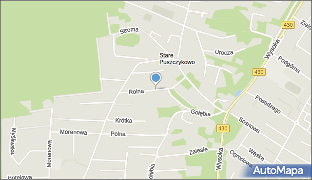 Puszczykowo powiat poznański, Rolna, mapa Puszczykowo powiat poznański