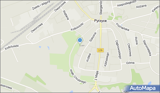 Pyrzyce, Rodziny Ulmów, mapa Pyrzyce