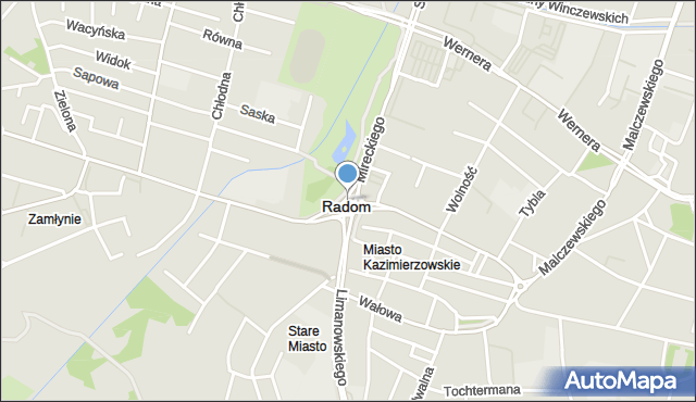 Radom, Rondo Kotlarza Romana, ks., mapa Radomia