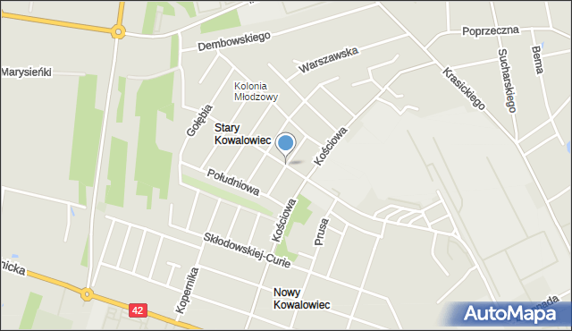 Radomsko, Robotnicza, mapa Radomsko