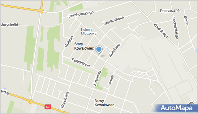 Radomsko, Robotnicza, mapa Radomsko