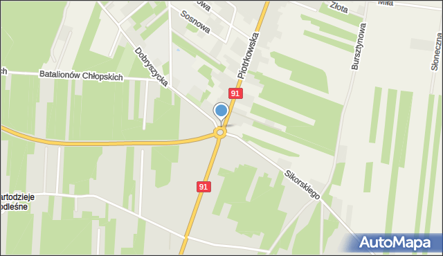 Radomsko, Rondo Sybiraków, mapa Radomsko