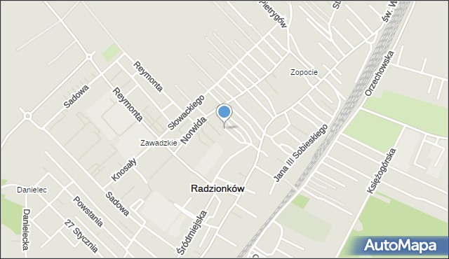 Radzionków, Rowowa, mapa Radzionków