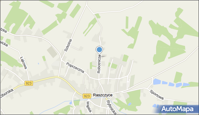 Raszczyce, Robotnicza, mapa Raszczyce