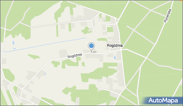 Rogóźnia gmina Ostrów Mazowiecka, Rogóźnia, mapa Rogóźnia gmina Ostrów Mazowiecka