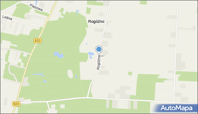 Rogóźno gmina Ludwin, Rogóźno, mapa Rogóźno gmina Ludwin