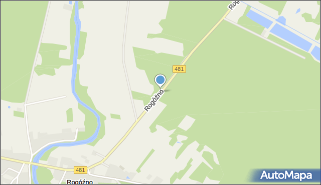 Rogóźno gmina Widawa, Rogóźno, mapa Rogóźno gmina Widawa