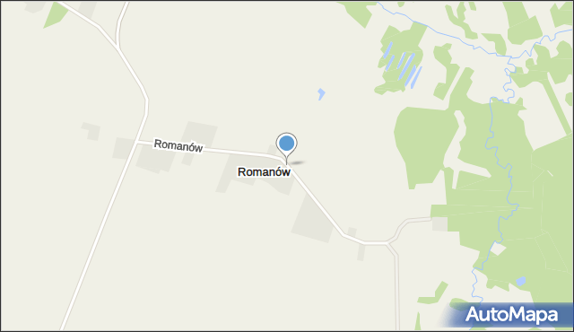 Romanów gmina Janów Podlaski, Romanów, mapa Romanów gmina Janów Podlaski