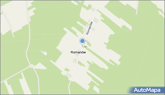 Romanów gmina Wyśmierzyce, Romanów, mapa Romanów gmina Wyśmierzyce